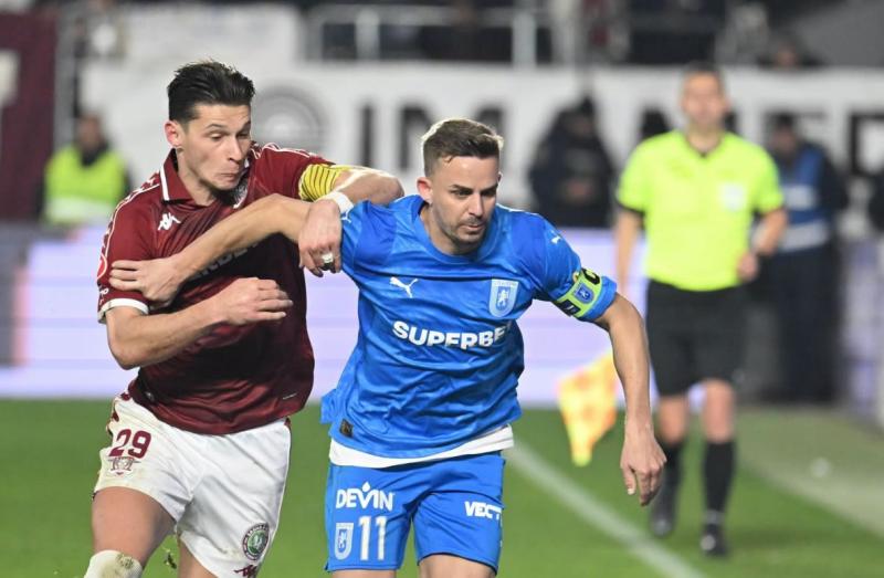 Universitatea Craiova a învins pe Rapid cu 1-0 și egalează liderul